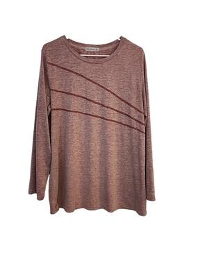 Miss Fortune Mauve Heather Top with Line Detail, 2XL